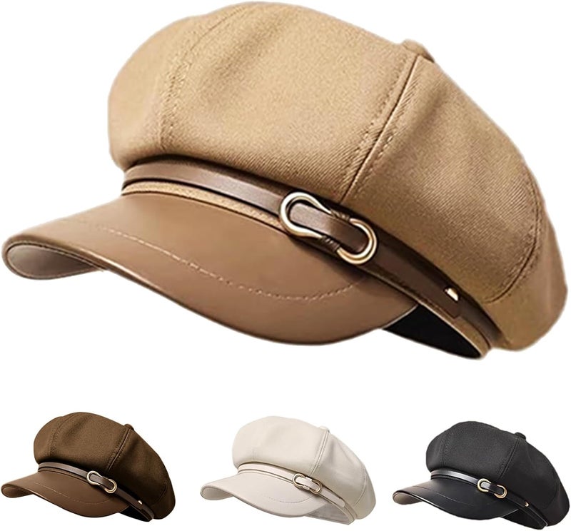 Busnos Newsboy Hats for Women and Men Beret Women's Hats & Caps Fall and Winter Womens Hat y2k Hat Women's Octagonal Cap - Image 1